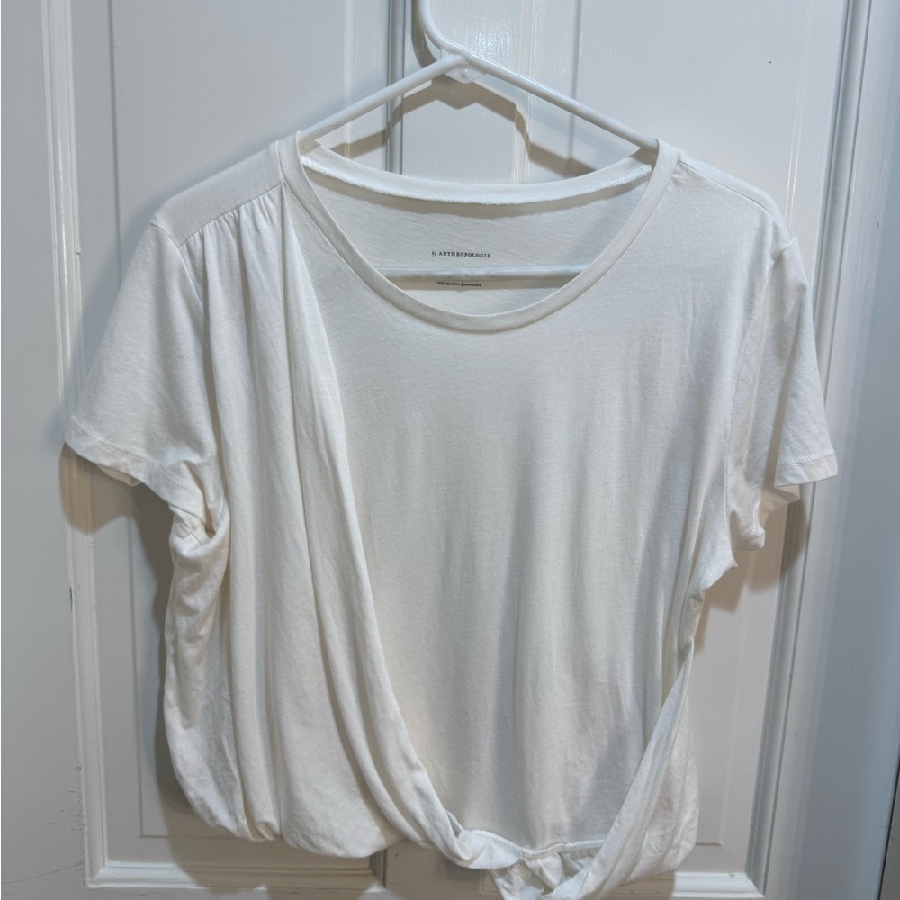 Anthropologie White Short Sleeve Tee